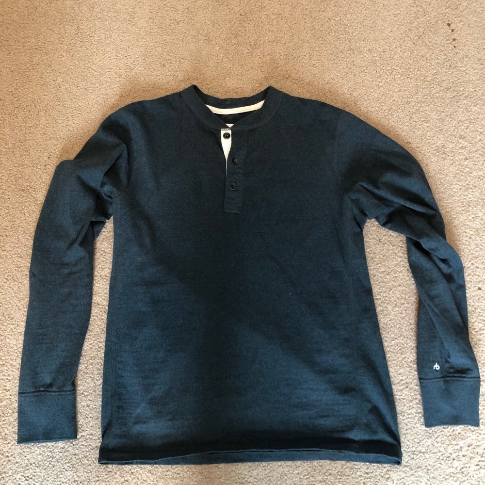 Rag and Bone Men's Henley - Dark Green - Medium
